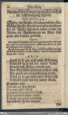 Am vierdten Sonntage nach dem Fest der Offenbahrung Christi. Psalm XCIII, v. 3. 4.