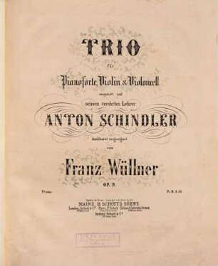 Trio für Pianoforte, Violin & Violoncell : op. 9