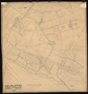 Bebauungsplan der Stadterweiterung, Neuruppin 1. Projekt. Nördliche Hälfte: Grund- und Lageplan 1:2500