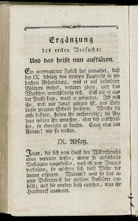 Ergänzung des ersten Versuchs: Und das heißt nun aufklären.
