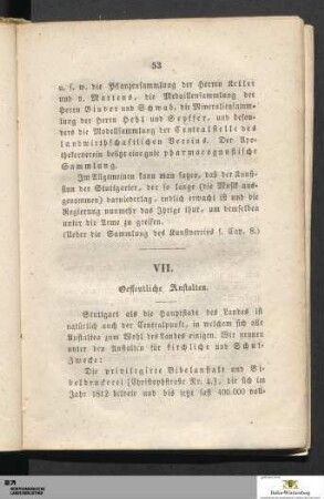 VII. Oeffentliche Anstalten