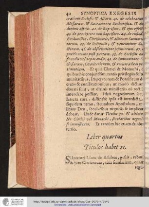 Liber quartus Titulos habet 21.