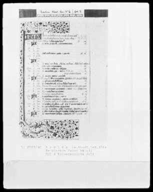 Breviarium Petri Mileti — Kalenderseite Juni, Folio 4recto