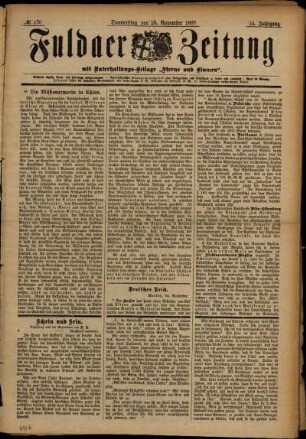 Ausgabe vom Donnerstag, den 25. November 1897.