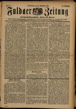 Ausgabe vom Donnerstag, den 25. November 1897.