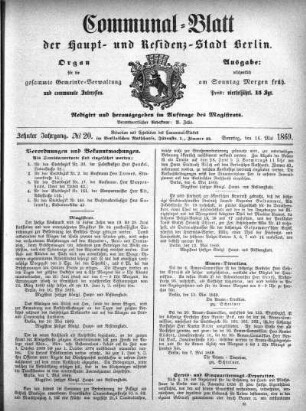 1869,20: No. 20, 16. Mai 1869