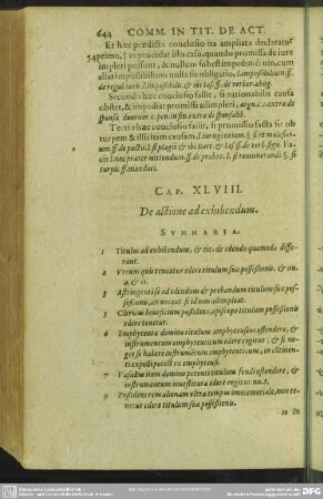 Cap. XLVIII. De actione ad exhibendum