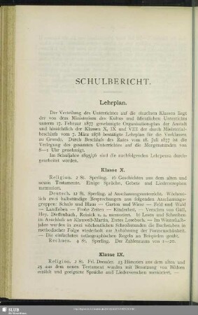 Schulbericht