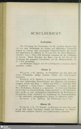 Schulbericht