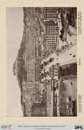Napoli – Panorama dal Molo. – Panorama du Mole. – Panorama from the Mole. – Ansicht vom Hafendamm.