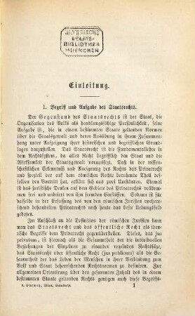 Das Staatsrecht des Königreichs Württemberg, 1