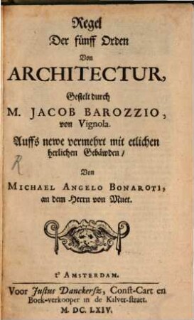 Regel der fünff Orden von der Architectur