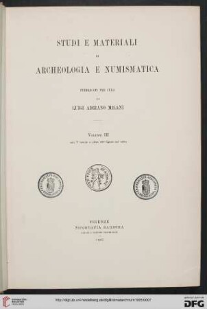 3: Studi e materiali di archeologia e numismatica