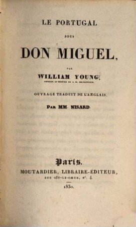 Le Portugal sous Don Miguel