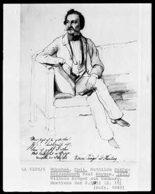 Skizzenbuch — Bildnis Wilhelm Krüger aus Hamburg