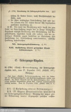 C. Uebergangs-Abgaben