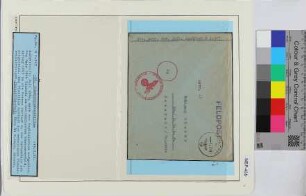Privat-Feldpostbrief, Schiffsname/Landeinheit: 36. Minensuchflottille Kommando und A-Gruppe, Feldpostnr. 10367; Frankatur, Mi.-Nr.: [Keine]; Poststempel: Feldpost h 15.3.44; Nebenstempel: in rot: Dienststelle Feldpost-Nr. M 10367