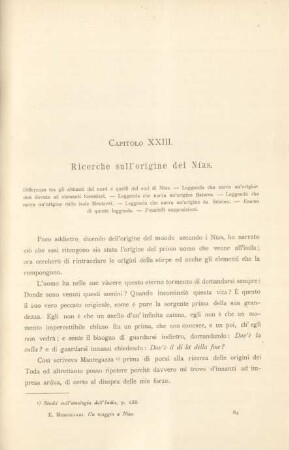 Capitolo XXIII. Ricerche sull'origine dei Nías