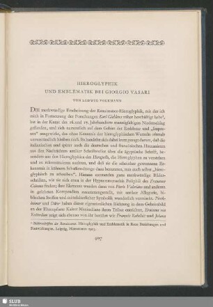Hieroglyphik Und Emblematik Bei Giorgio Vasari