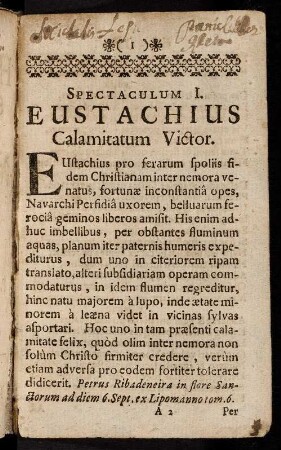 1-10, Spectaculum I. - Spectaculum II.