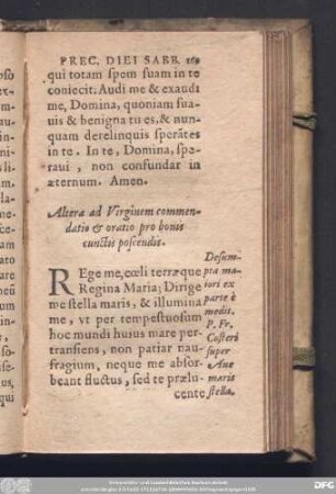 Altera ad Virginem commendatio & oratio pro bonis cunctis poscendis.