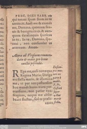 Altera ad Virginem commendatio & oratio pro bonis cunctis poscendis.
