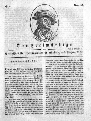 Nro. 28, Freitag, den 8. Februar 1811