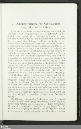 3. Düngungsversuche mit Nährsalzgaben steigender Konzentration