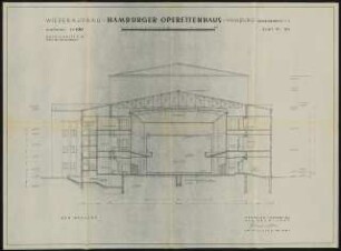 Operettenhaus, Hamburg Wiederaufbau: Querschnitt Zuschauerraum 1:100