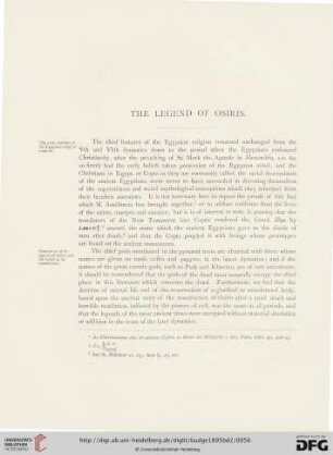 The legend of Osiris