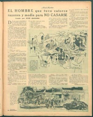 El hombre que tuvo catorce razones y media para no casarse : Cuento por Julio Franzoso