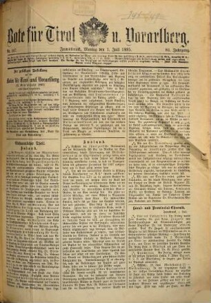 Bote für Tirol und Vorarlberg. 1895,7/12 = Jg. 81