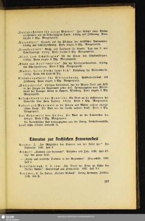 Literatur zur kirchlichen Frauenarbeit