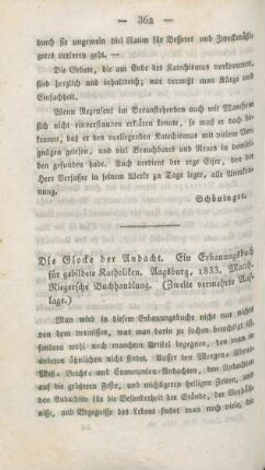 362-368 [Rezension] Nebel, Wilhelm Michael, Die Glocke der Andacht
