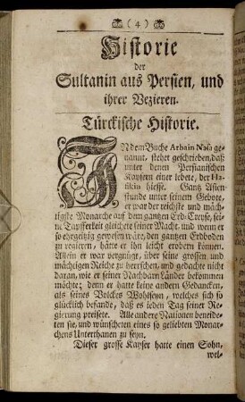 Türckische Historie.