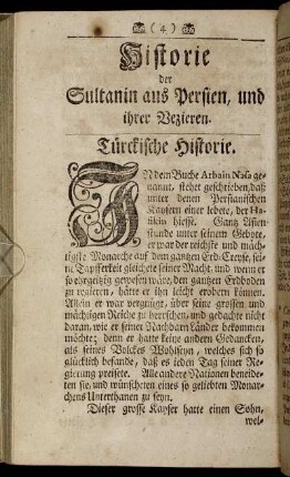 Türckische Historie.