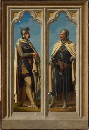 Die Hochmeister Hermann von Salza und Meinhard von Querfurt. Entwurf zu Gemälden in der Marienburg