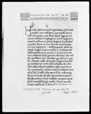 Innozenz 3, Scripta varia und anderes — Initiale H (ic), Folio 160recto