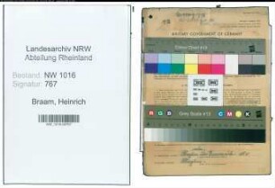 Entnazifizierung Heinrich Braam , geb. 21.01.1872 (Landwirt)