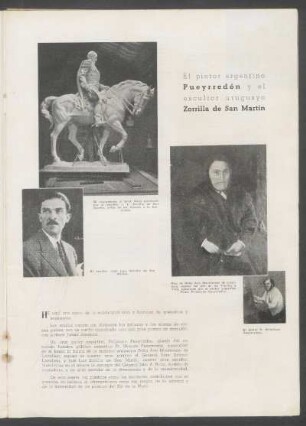 El pintor argentino Pueyrredón y el escultor uruguayo Zorrilla de San Martín
