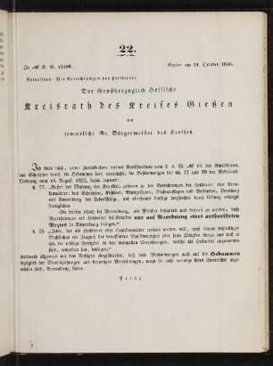 Amts-Blatt des Großherzoglich Hessischen Kreisraths des Kreises Gießen