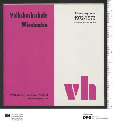 Programm Jahr 1972/1973