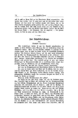Zur Schulbibel-Frage