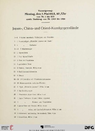 Montag, den 7. Mai 1923 (Nr. 1-873)