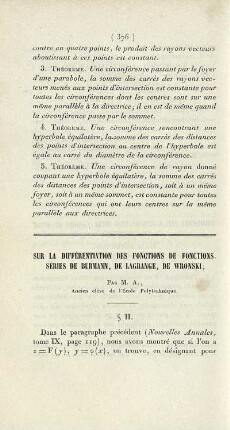 Sur la différentiation des fonctions de fonctions séries de burmann, de lagrange, de wronski.