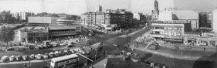 180° Panorama, Blick über den Joachimsthaler Platz den Kurfürstendamm entlang.. Berlin-Charlottenburg, Joachimsthaler Platz