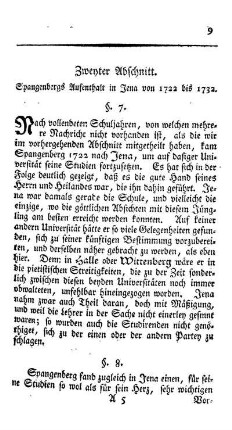 Spangenbergs Aufenthalt in Jena von 1722 bis 1732