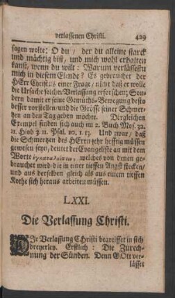 LXXI. Die Verlassung Christi