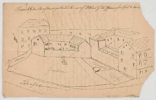 Thiersch, August ; Eichstätt (Bayern); Ev. Kirche und Pfarrhaus - Perspektive