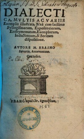 Dialectica, multis ac variis exemplis illustrata ...